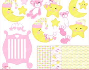 Baby Girl's Lullaby Clipart Set