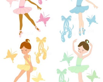 Cute Ballerinas Clip Art Set