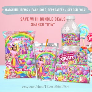 Editable DIGITAL Instant DOWNLOAD Candy Land Candyland Theme 2oz Cotton ...