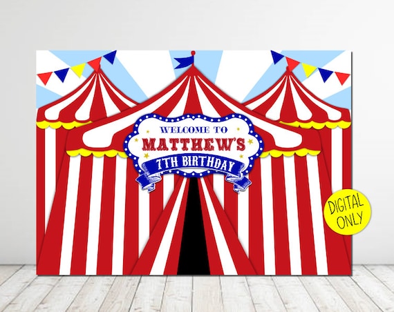 DIGITAL DOWNLOAD Carnival Theme 7ft. wide x 5ft. high Backdrop Banner Printable File Il_570xn