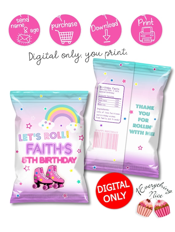 DIGITAL DOWNLOAD Ballerina Theme Pink and Chip Bag Labels Printable Download