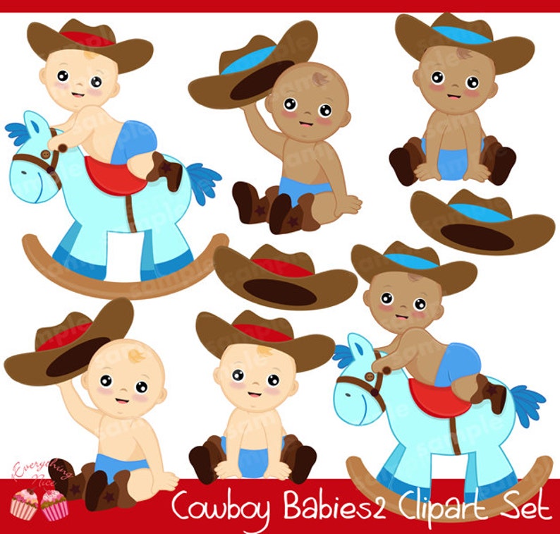 Cowboy Babies2 Clipart Set Etsy