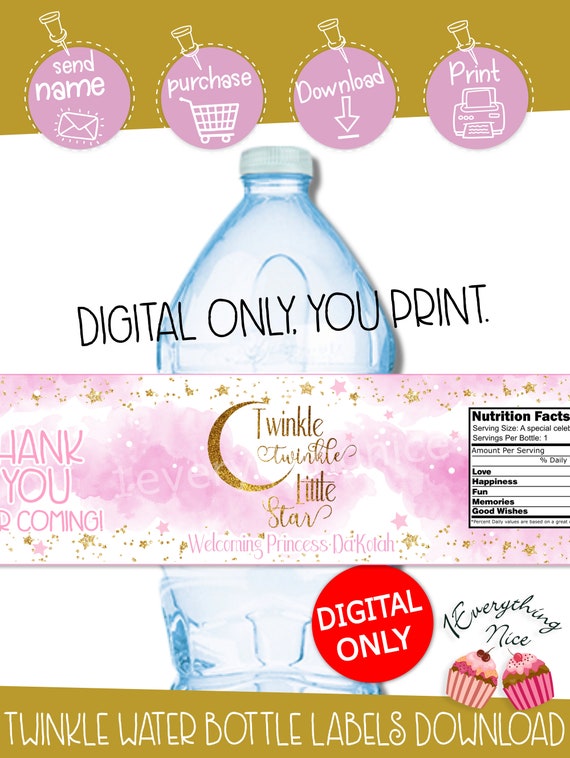 DIGITAL DOWNLOAD Pink Twinkle Twinkle Little Star Baby Shower Caprisun Capri sun Juice Pouch Labels Digital Printable Il_570xn