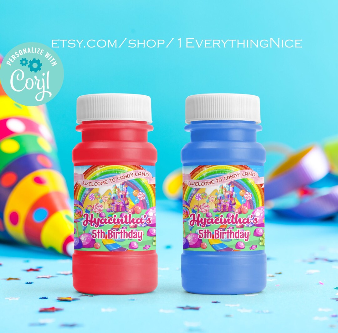 4oz & 2oz Candy Land Editable DIGITAL Instant DOWNLOAD Candyland Theme ...