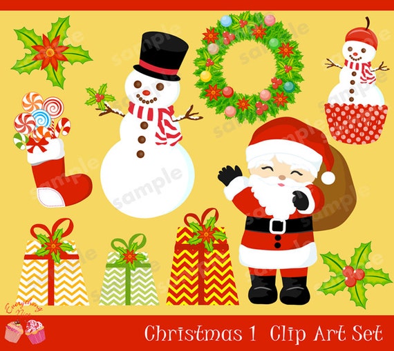 Christmas 1 Clipart Set Il_570xn