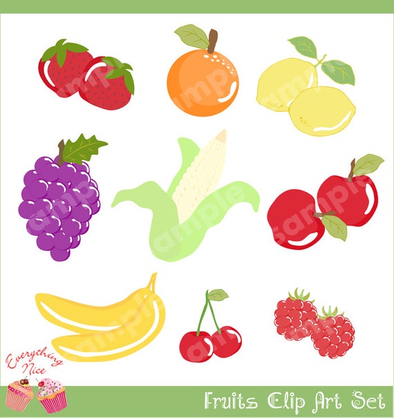 Fruits Clipart Set Il_570xn