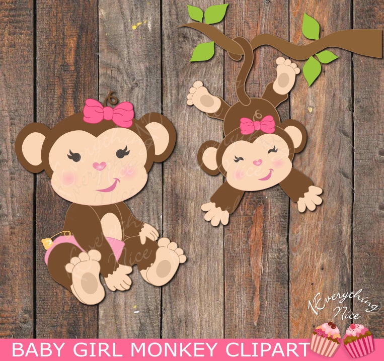 Baby Girl Monkey Clip Art 1 Etsy Ireland
