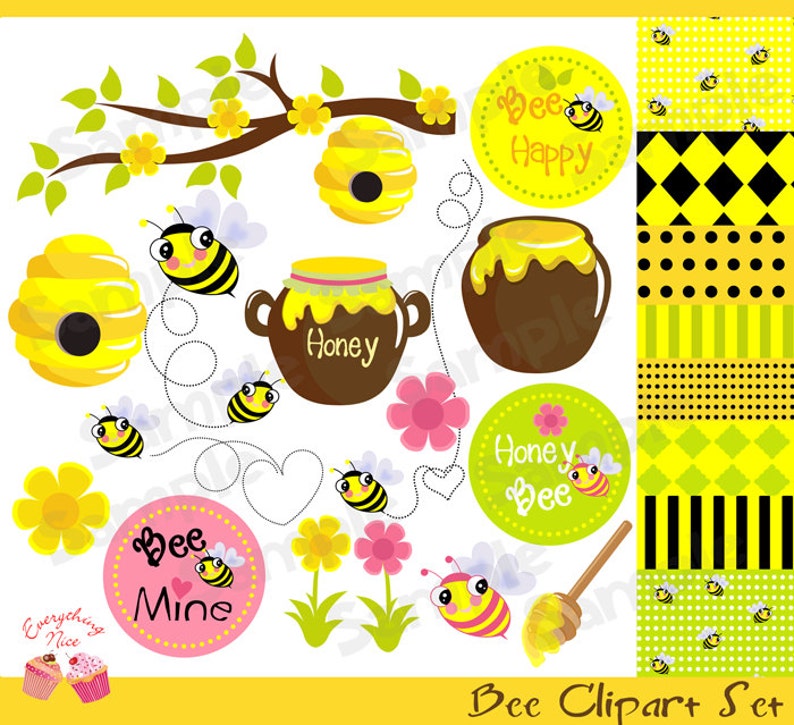 Bee Clipart Set
