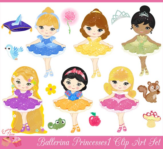 Ballerina Princesses Clipart Set Il_570xn