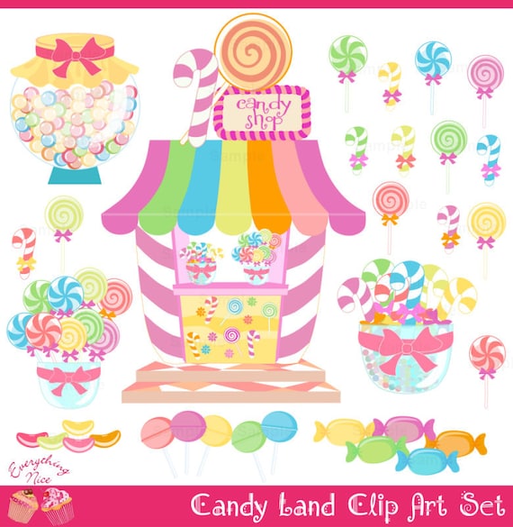 Candy Land, Candy Shop Clip Art Set Il_570xn