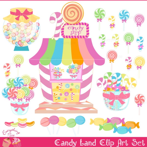 Candy Land, Candy Shop Clip Art Set