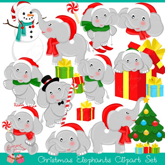 Christmas Elephant Cartoon Images / Royalty free white elephant christmas clip art vector images