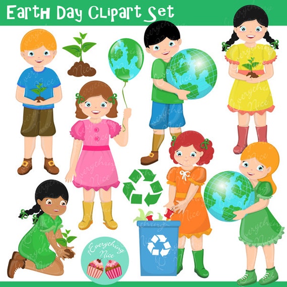Earth Day Clipart Set Il_570xn