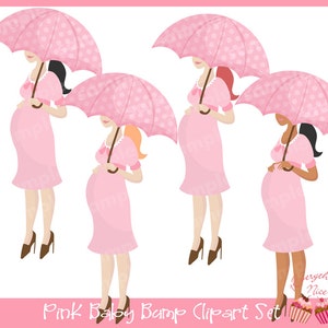 Pink Baby Bump Clipart Set image 2