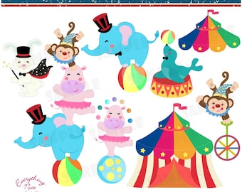 Circus Animals Clip Art Set