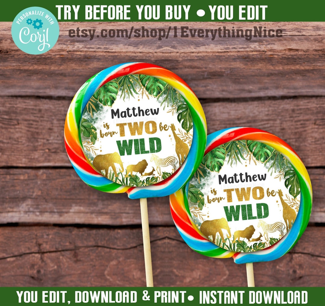 Born Two Be Wild Safari Animals Gold Green One 3