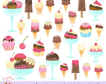 Ice Cream World Clipart Set