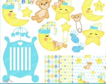 Baby Boy's Lullaby Clipart Set