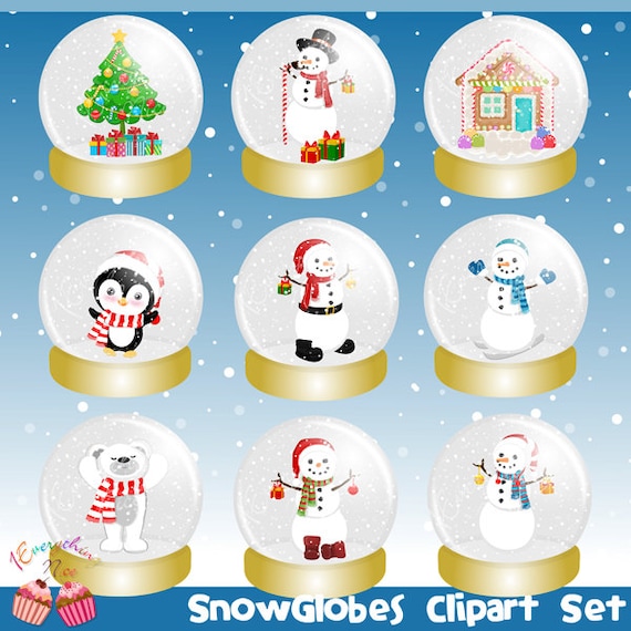 Snowglobes Clipart Set Il_570xn