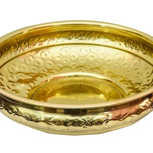 Brass Urli Pot || Uruli Bowl in All Over Floral Design for Home, Hotel/Office Decoration & Gift