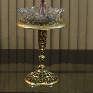 Brass Side Table / Corner Table / Planter Stand / Flower Vase Stand - Handcrafted Cut-work Design Brass Table