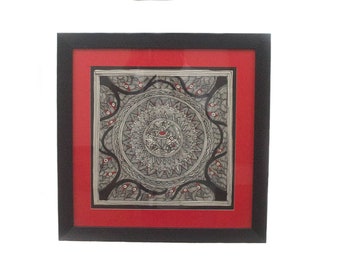 Handmade Madhubani Painting | Mithila painting with Frame | Wall décor