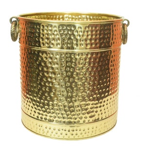 Planter, Brass Planter, Metal Planter, Plant container- Hammered Design Plant Container/Planter/Flower Port || for Indoor/Outdoor Plant