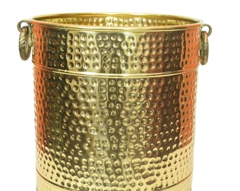 Planter, Brass Planter, Metal Planter, Plant container- Hammered Design Plant Container/Planter/Flower Port || for Indoor/Outdoor Plant