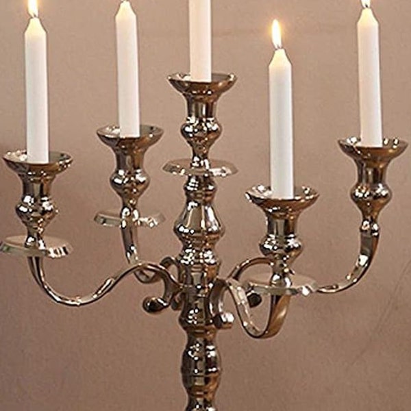 Candle Candelabra Handcrafted Beautiful 4 arm silver plated   - (25 inch tall,)