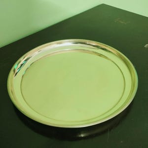 Brass Dinner Plate/Thali in Plain Design- 10 inches -for Dinnerware,  Poojan, Spiritual Gift, House Warming Gift- set of 4