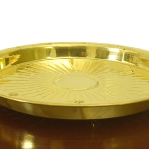 Brass Plate/Thali  with Leg in Embossed Design- Size 10 and 12  inches - for Poojan,Serving Tray , Spiritual Gift, House Warming Gift