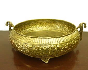 Table Top Decorative Bowl, Center Table Decor, Brass Embossed Table Top Decorative urli Pot / Bowl