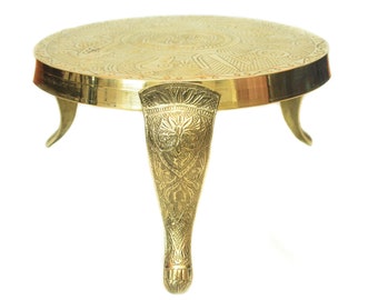 Brass Multi Purpose Stand || Brass Side Table || Brass Flower Pot Stand || Brass Stool  with Lacquer Finish