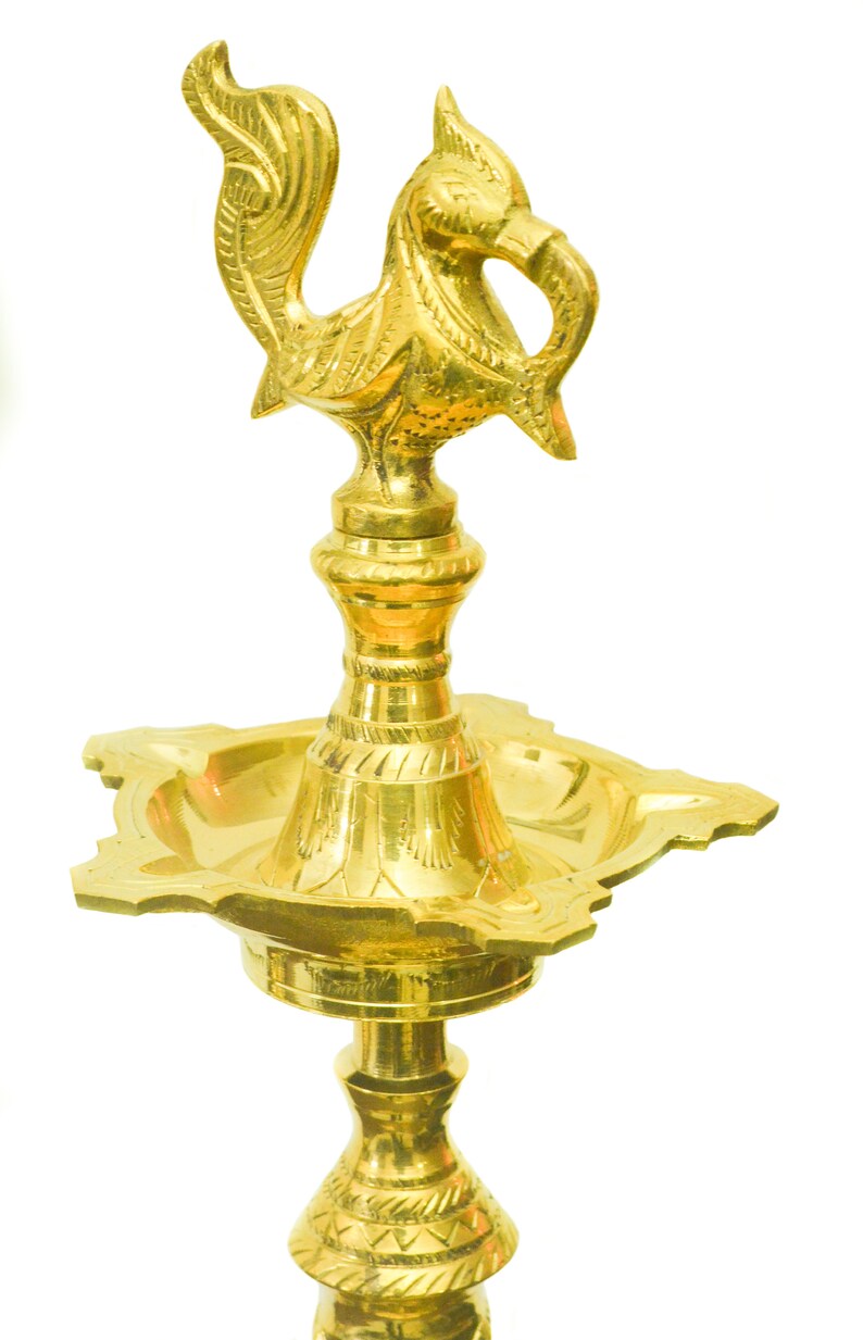 Lead Free Brass Oil Lamp Brass Diya Kuthu Vilakku Etsy