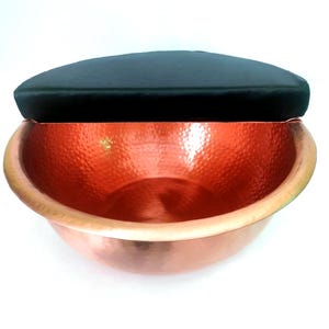 Copper Pedicure Bowl with Removable Foot Rest ||  Pedicure Bowl || Spa Foot Bath Basin || Feet warm Soaking & Massages Tub