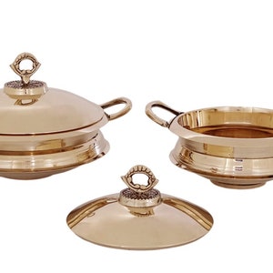 Dish Serving Bowls || Pure Bronze/Kansa Serve ware set of 2 || Side Dish Serving Bowl set