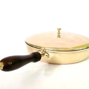 Fry Pan, Frying Pan, Brass Frying Pan with Lid & wooden handle- 2 Ltr. (diamater-10 inch)