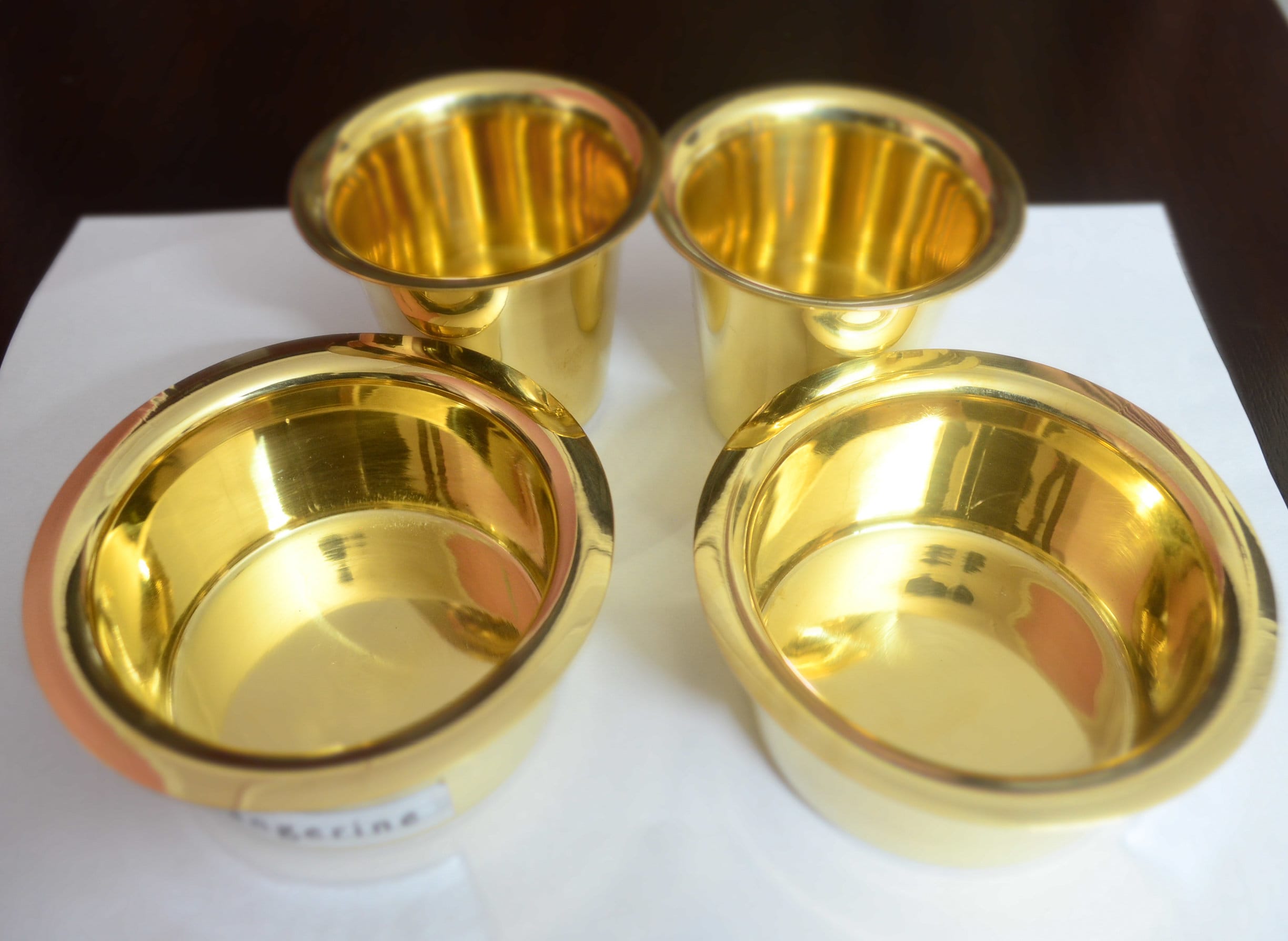 Indian Coffee Brass Tumbler Cup Set 150 ML Pure Brass Kappi Set of 3 Piece