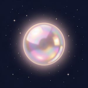 Iridescent Wall Art Printable | Luminous Pearl Sphere Orb Minimalist | Cosmic Celestial Decor