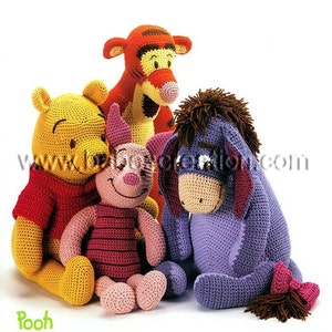 Sale! Winnie the Pooh Tigger Eeyore Piglet Pattern 4 in 1 Set Pattern Amigurumi Pattern: INSTANT DOWNLOAD