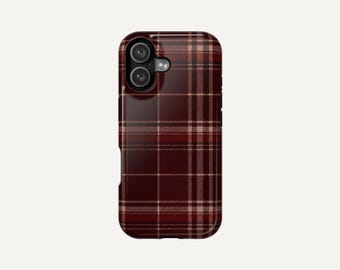 Étui de téléphone à carreaux d'automne