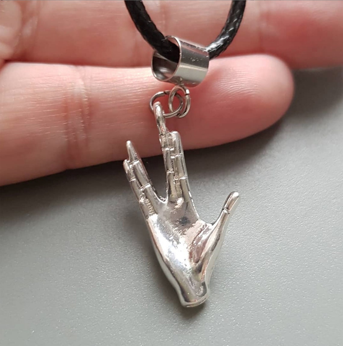 Hand Sign Necklace Rock on symbol Middle finger gesture | Etsy