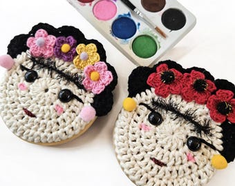 Frida Kahlo Portrait Inspired Crochet Wall Art - SET OF 2