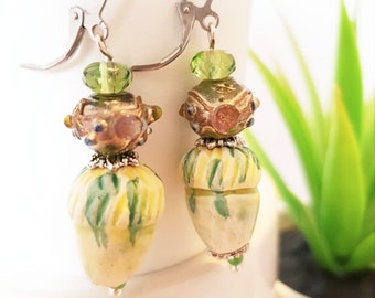 Green Acorn Earrings Nature's Delight for Women