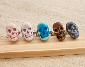 Rock Punk Skull Manschettenknöpfe - Handgefertigte Accessoires für den alternativen Stil