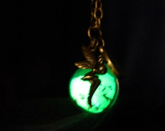 Magical Glow In The Dark Glass Orb Necklace. Angel.Fairy. Kitsh. Enchanted