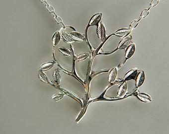 Tree Branches Unique Beautiful Tree of Life Silver Necklace.Kitsch.Modern. Gift.Family