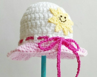 sunshine crochet sunhat - crochet cotton sunbonnet - knit summer hat- beach hat - beach visor - crochet sun hat- knit bonnet - summer hat