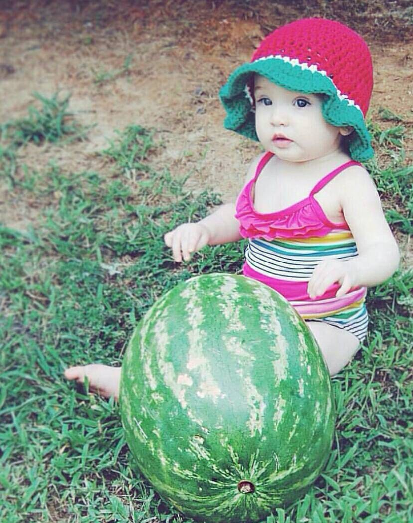 Watermelon Crochet Bucket Hat Knit Sun Hat READY to SHIP Etsy