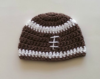 football hat READY TO SHIP 3-6 mo size photography prop crochet football beanie